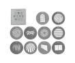 NANLUX AS-GB-A-SET1/SET2 Gobo Set, Code no. 9449196/9449197